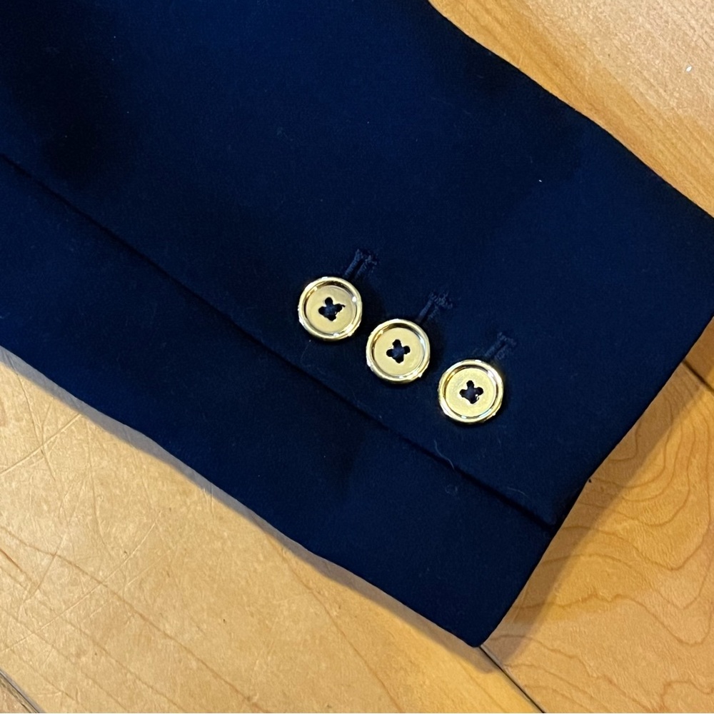 Trina Turk Navy Blue Blazer with gold metal buttons size eight (8) - Picture 11 of 11